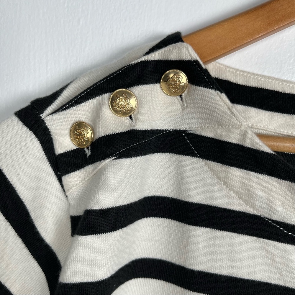 J.Crew Tie-back Short Sleeve T Shirt mini dress in stripe Ivory Size XL - Picture 9 of 11